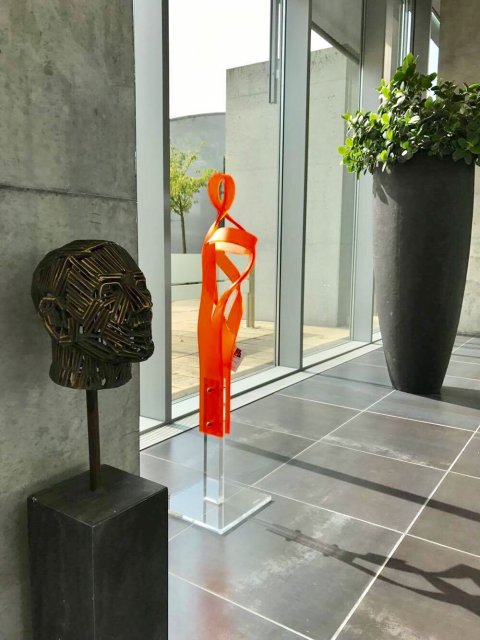 Völcker og Mernild - Lysskulptur.dk udstiller i receptionen hos Lundbeck, Otiliavej 7, Valby